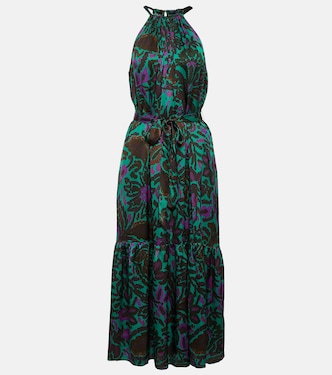 Vestido midi Kareese de satén estampado | Velvet