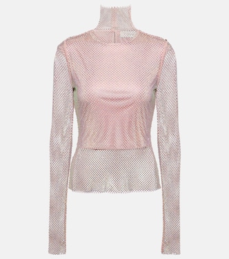 Top de cuello alto de malla adornado | Sportmax