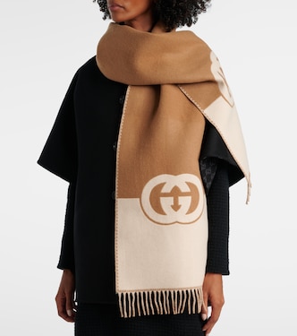 Bufanda de lana y cachemir con GG | Gucci