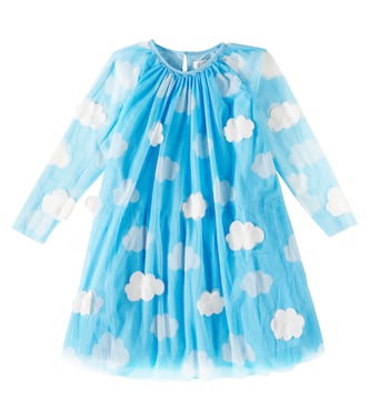 Abito in tulle con stampa e applicazioni | Stella McCartney Kids