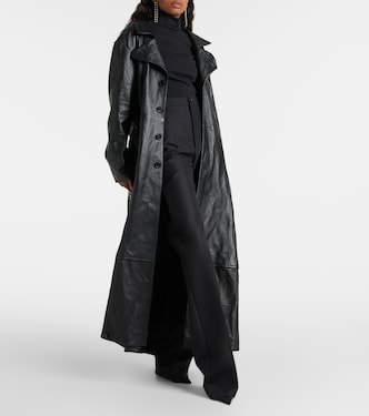 Abrigo de botonadura simple de piel | Balenciaga