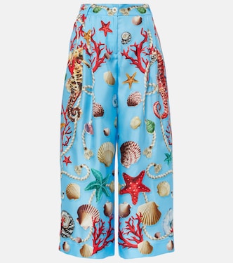 High-Rise Culottes Capri aus Seide | Dolce&Gabbana