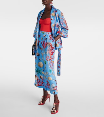 High-Rise Culottes Capri aus Seide | Dolce&Gabbana