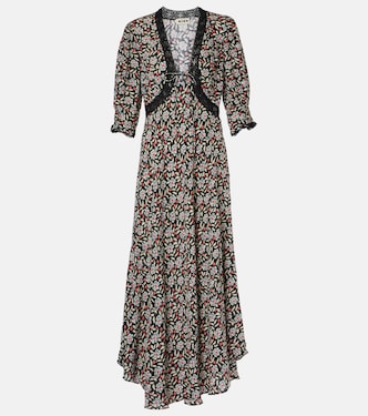Vestido midi Amina de crepé floral | Rixo