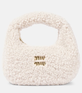 Borsa a spalla Wander Mini in shearling | Miu Miu