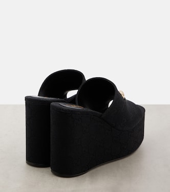 Carmen Horsebit 60 canvas platform sandals | Gucci