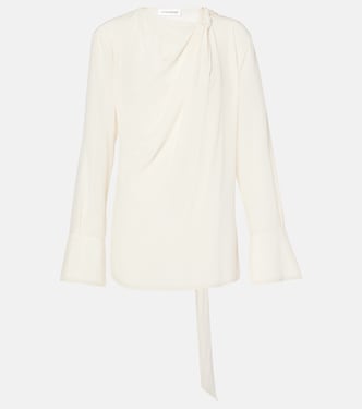 Scarf-detail silk blouse | Victoria Beckham