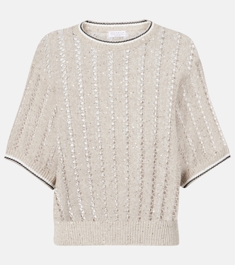 Pullover in misto lino | Brunello Cucinelli