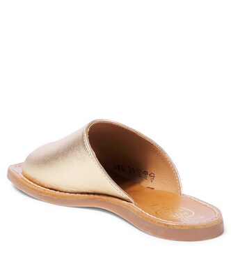 Pantoletten Plage Curv aus Metallic-Leder | Pom d'Api