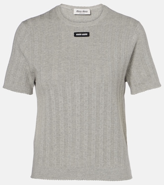 Ribbed-knit cotton top | Miu Miu