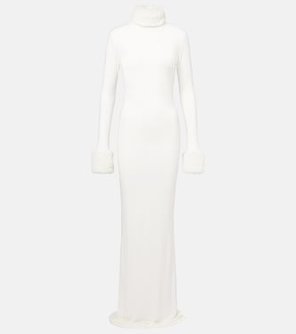 Robe Priscilla aus Satin mit Faux Fur | The New Arrivals Ilkyaz Ozel