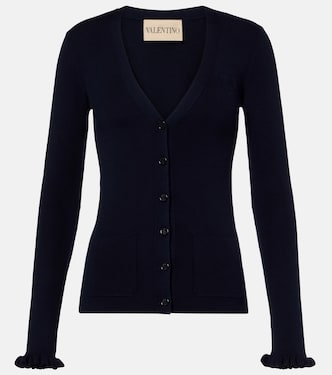 Ruffled virgin wool cardigan | Valentino