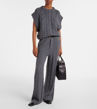 Ebba low-rise cashmere wide-leg pants | Lisa Yang