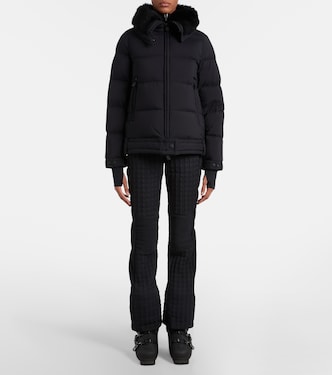 Arabbas shearling-trimmed hooded down ski jacket | Moncler Grenoble