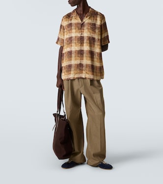 Leather-trimmed suede sneakers | Dries Van Noten