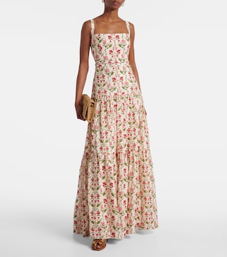 Lima floral linen maxi dress | Agua by Agua Bendita