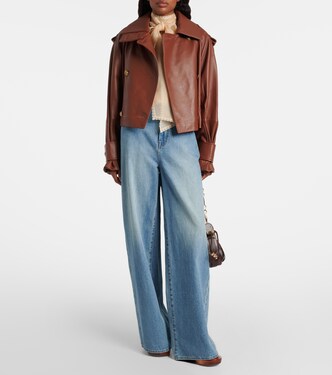 Hypnotic cropped leather jacket | Zimmermann