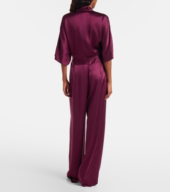 High-rise silk wide-leg pants | The Sei