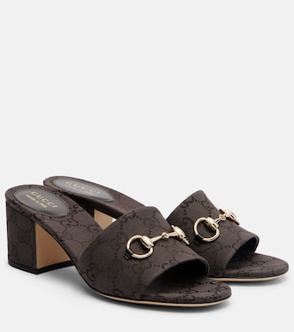 Mules Horsebit in canvas GG | Gucci
