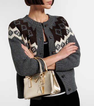 Galleria Mini metallic leather tote bag | Prada