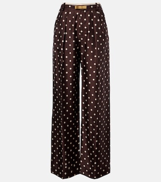 بنطلون واسع من الساتان الحريري بنقاط البولكا | Zimmermann