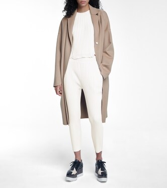 Ribbed wool-blend straight pants | Stella McCartney