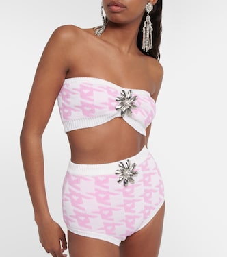 Shorts pied-de-poule con decorazioni | Area