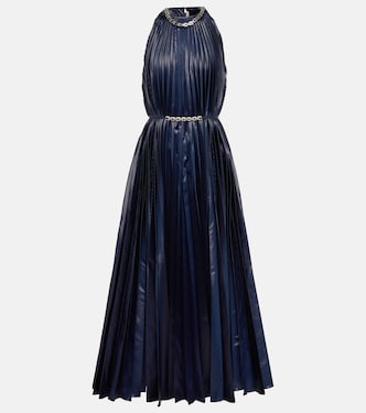 Embellished halterneck lamé midi dress | Christopher Kane