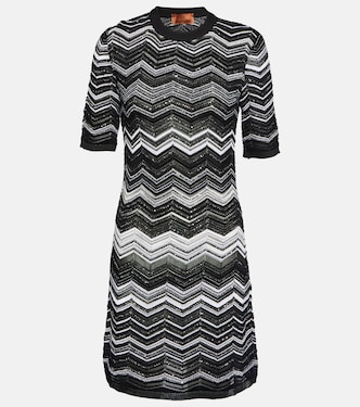 Zig-zag knit sequined minidress | Missoni