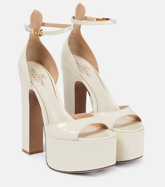 Tan-Go 155 patent leather platform sandals | Valentino Garavani