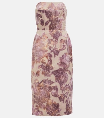 Vestido midi de terciopelo sin tirantes | Dries Van Noten