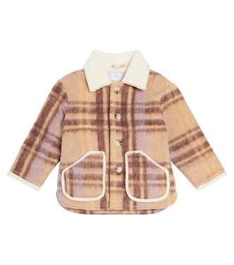 Teddy-trimmed checked coat | Paade Mode