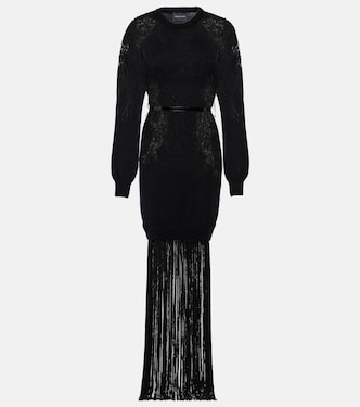 Robe en crochet à plumes | Costarellos