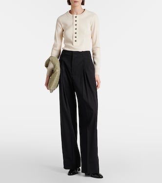 Pantaloni a gamba larga in seta e cotone | Bottega Veneta