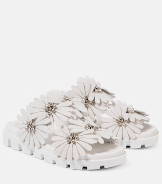 Flora Cool suede and leather slides | Christian Louboutin