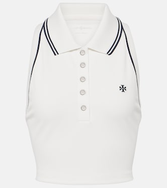 Polo cropped de piqué con logo | Tory Sport
