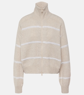 Pullover in misto cashmere con zip | Brunello Cucinelli
