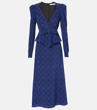 Abito midi Tartan in seta | Alessandra Rich