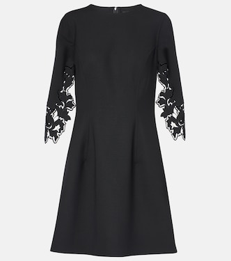 Abito corto Peonia in misto lana con cut-out | Oscar de la Renta