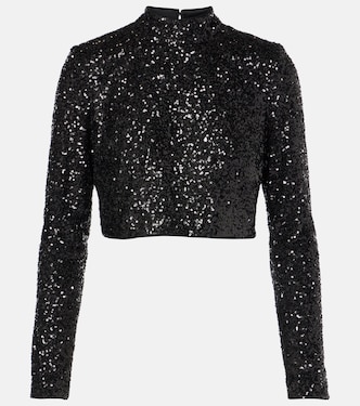Top cropped con paillettes | Frame