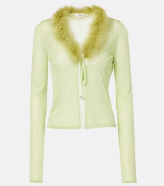 Feather-trimmed cardigan | Blumarine