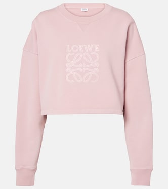 Sudadera cropped de algodón con anagrama | Loewe