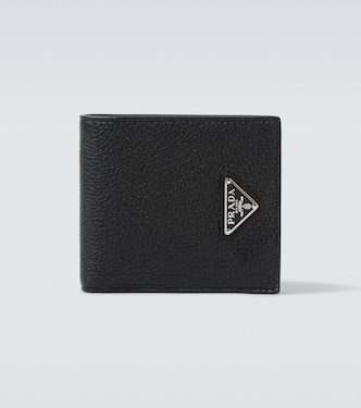 Leather bifold wallet | Prada