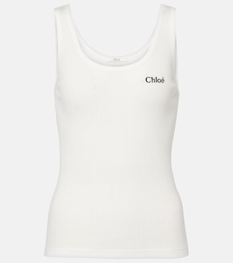 Ribbed-knit cotton tank top | Chloé