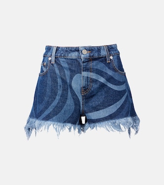 Marmo fringed denim shorts | Pucci