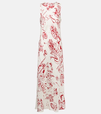 Bedrucktes Maxikleid aus Seide | Asceno