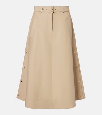 Belted cotton midi skirt | Moncler