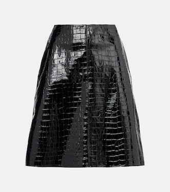 Croc-effect leather miniskirt | Toteme