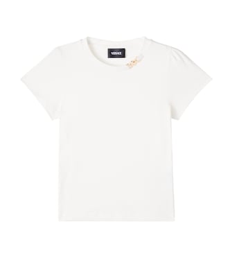 T-shirt in jersey di cotone con decorazioni | Versace Kids