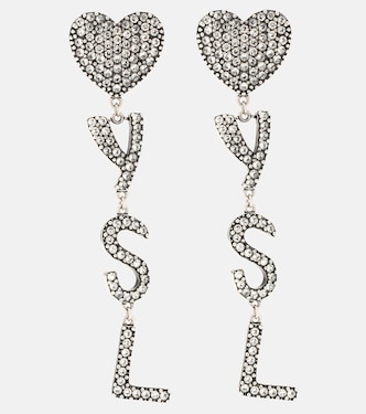 Clip-Ohrringe YSL Heart mit Kristallen | Saint Laurent